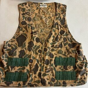Vintage Woodsman by Duxbak Camo Vest with Tan and Green - Size L